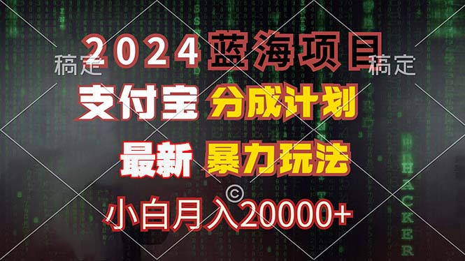 （12339期）2024蓝海项目，支付宝分成计划，暴力玩法，刷爆播放量，小白月入20000+ - 来及网络