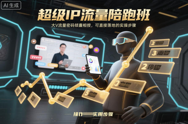 超级IP流量陪跑班，大V流量密码倾囊相授，可直接落地的实操步骤 - 来及网络