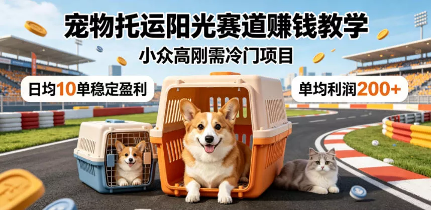 宠物托运阳光赛道賺钱教学，小众高刚需冷门项目，日均10单稳定盈利，单均利润200+ - 来及网络