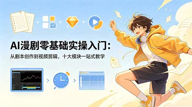 AI漫剧零基础实操入门：从剧本创作到视频剪辑，十大模块一站式教学 - 来及网络