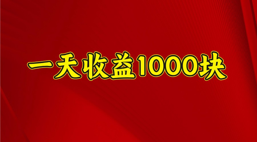 一天收益1000块，2025全网首发 - 来及网络