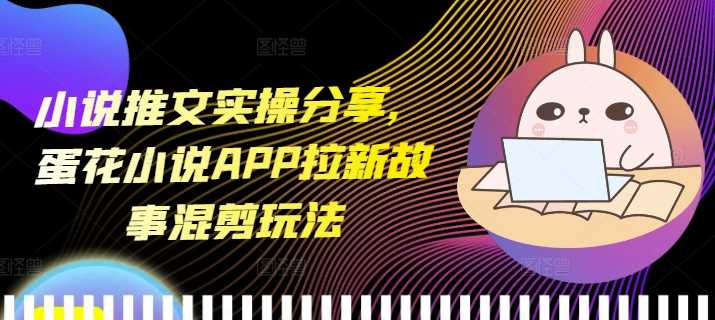 小说推文实操分享，蛋花小说APP拉新故事混剪玩法 - 来及网络