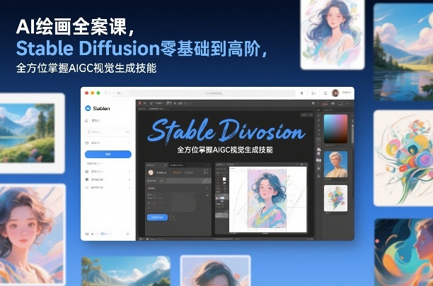 AI绘画全案课，Stable Diffusion零基础到高阶，全方位掌握AIGC视觉生成技能 - 来及网络