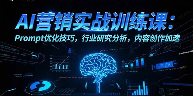 （15465期）AI营销实战训练课：Prompt优化技巧，行业研究分析，内容创作加速 - 来及网络