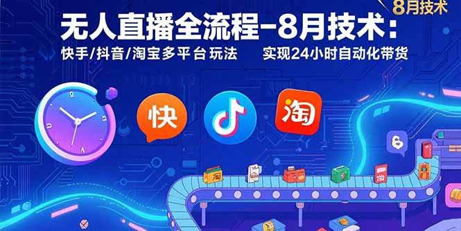 （15635期）无人直播全流程-8月技术：快手/抖音/淘宝多平台玩法 实现24小时自动化带货 - 来及网络
