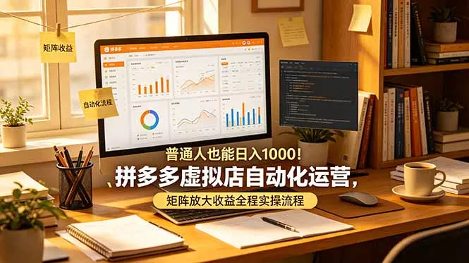 普通人也能日入 1000！拼多多虚拟店自动化运营，矩阵放大收益全程实操流程 - 来及网络