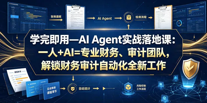学完即用—AI Agent实战落地课：一人+AI=专业财务、审计团队，解锁财务审计自动化全新工作模式(更新0804) - 来及网络