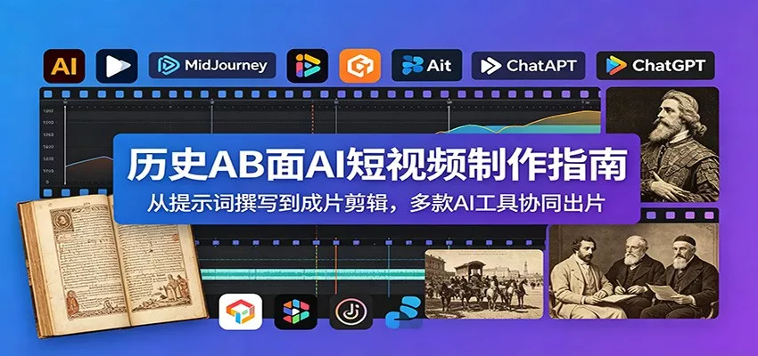 历史AB面AI短视频制作指南：从提示词撰写到成片剪辑，多款AI工具协同出片 - 来及网络