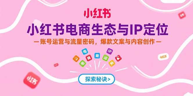 （15350期）小红书电商生态与IP定位，账号运营与流量密码，爆款文案与内容创作 - 来及网络