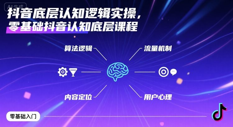 抖音底层认知逻辑实操，零基础抖音认知底层课程 - 来及网络