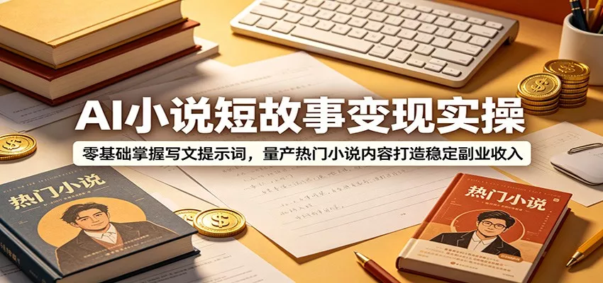 AI小说短故事变现实操：零基础掌握写文提示词，量产热门小说内容打造稳定副业收入 - 来及网络