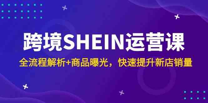 跨境SHEIN运营课，全流程解析+商品曝光，快速提升新店销量 - 来及网络