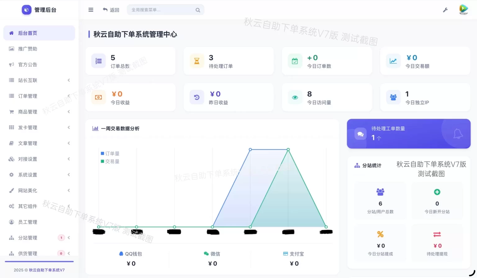 彩虹云商城二开重构美化版源码 秋云自助下单系统V7版 - 来及网络