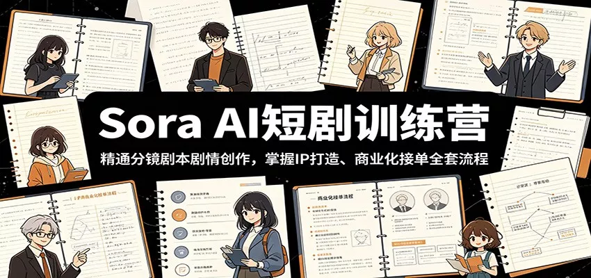 Sora AI短剧训练营：精通分镜剧本剧情创作，掌握IP打造、商业化接单全套流程 - 来及网络