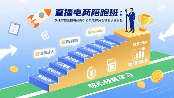（15900期）直播电商陪跑班：快速掌握直播电商的核心技能并实现就业/创业目标 - 来及网络