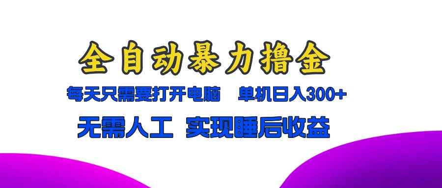 （13186期）全自动暴力撸金，只需要打开电脑，单机日入300+无需人工，实现睡后收益 - 来及网络