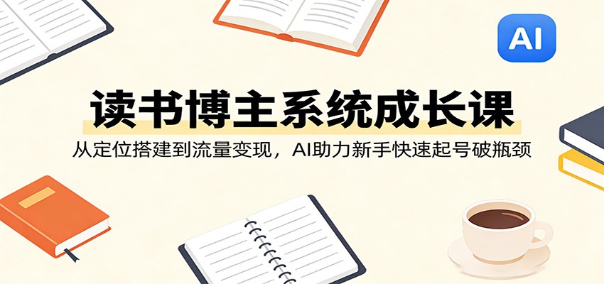 读书博主系统成长课：从定位搭建到流量变现，AI助力新手快速起号破瓶颈 - 来及网络