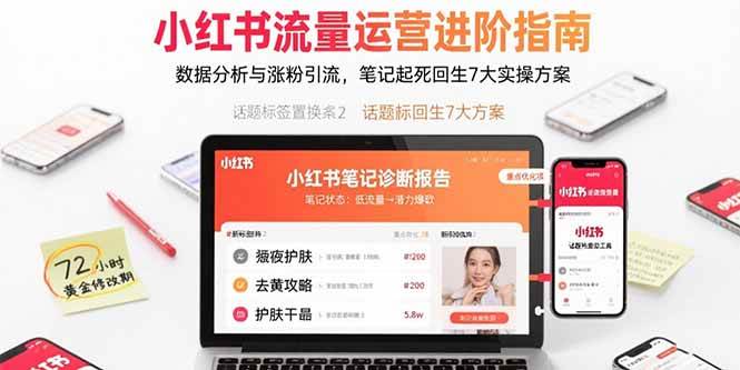 （15827期）小红书流量运营进阶指南，数据分析与涨粉引流，笔记起死回生7大实操方案 - 来及网络