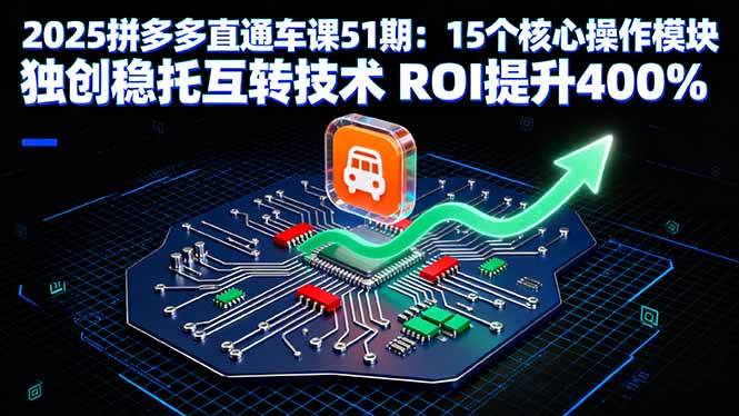 （16020期）2025拼多多直通车课51期：15个核心操作模块 独创稳托互转技术 ROI提升400% - 来及网络