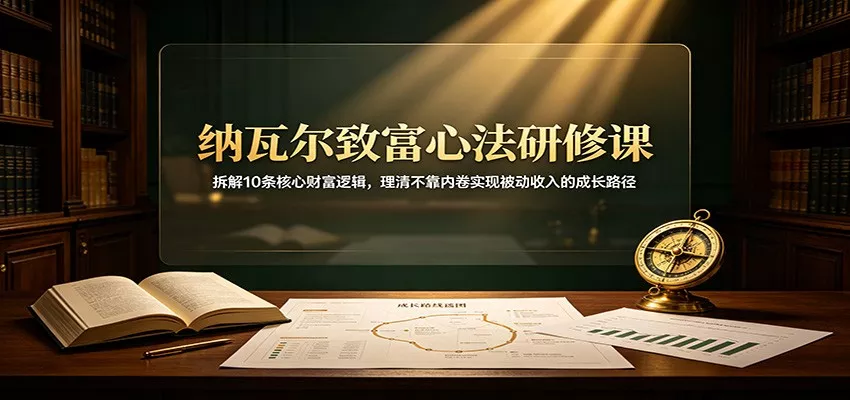 纳瓦尔致富心法研修课：拆解10条核心财富逻辑，理清不靠内卷实现被动收入的成长路径 - 来及网络