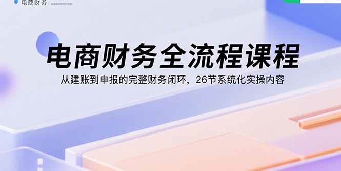 （15893期）电商财务全流程课程：从建账到申报的完整财务闭环，26节系统化实操内容 - 来及网络