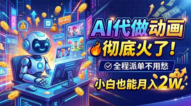 AI代做动画，彻底火了！全程派单不用愁，小白也能月入2W - 来及网络