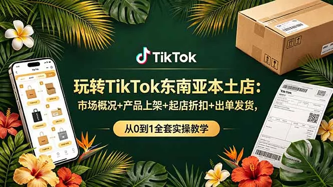 玩转TikTok东南亚本土店：市场概况+产品上架+起店折扣+出单发货，从0到1全套实操教学 - 来及网络
