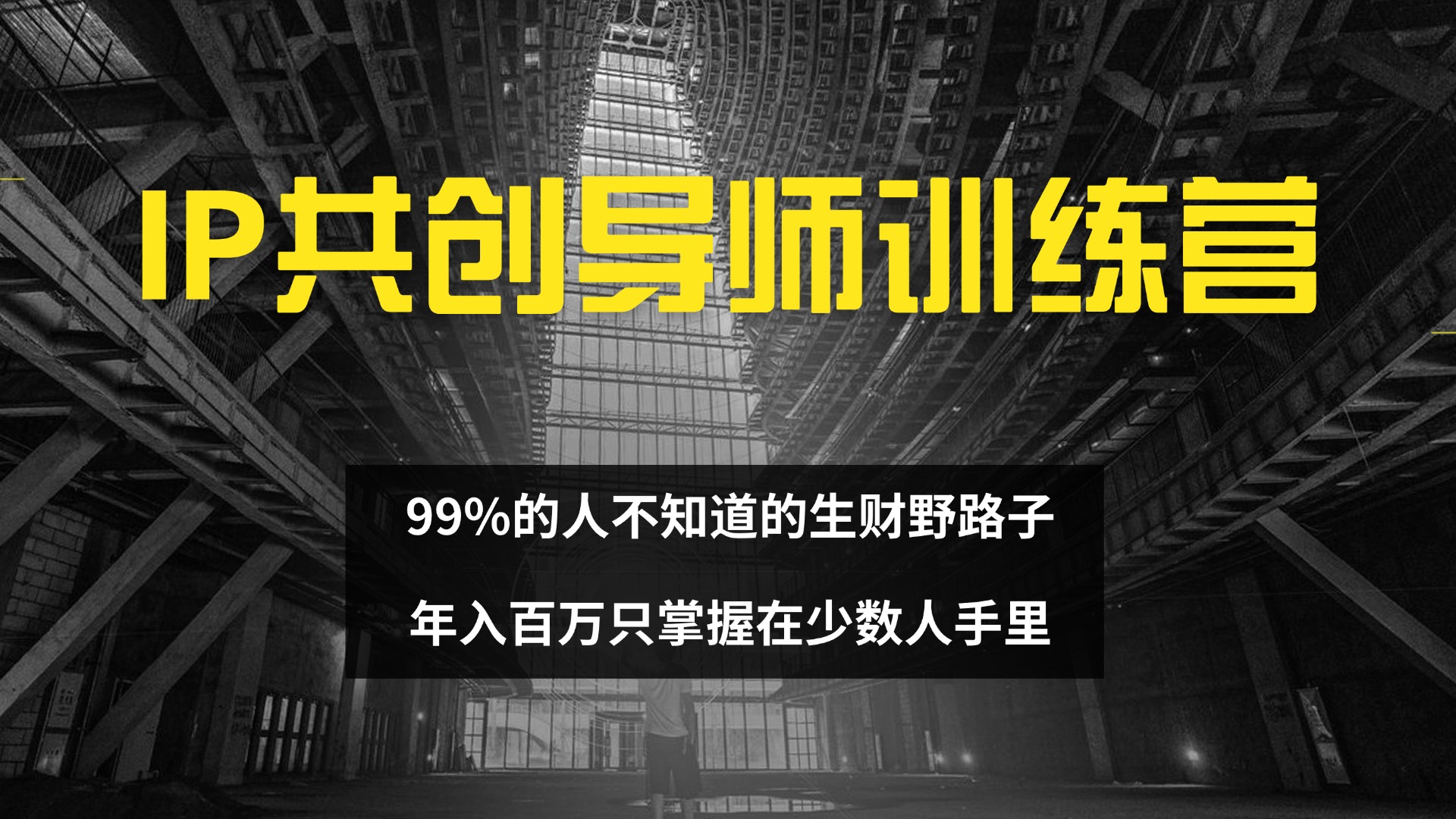 （12504期）IP共创导师训练营 99%的人不知道的生财野路子 只掌握在少数人手里 - 来及网络