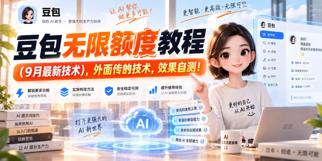 豆包无限额度教程(9月最新技术)，外面传的技术，效果自测！ - 来及网络
