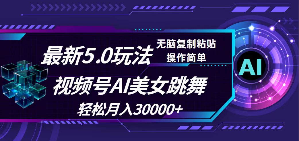 （12284期）视频号5.0最新玩法，AI美女跳舞，轻松月入30000+ - 来及网络