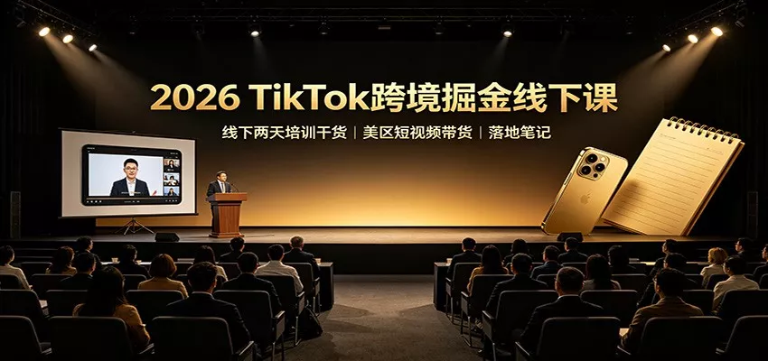 2026 TikTok跨境掘金线下课：线下两天培训干货，美区短视频带货落地笔记 - 来及网络