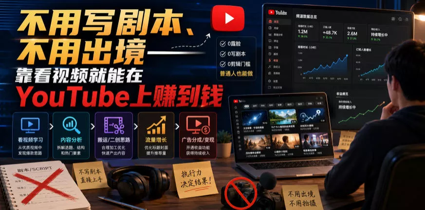 不用写剧本、不用出境——靠看视频就能在YouTube上賺到钱【原创双语字幕】 - 来及网络