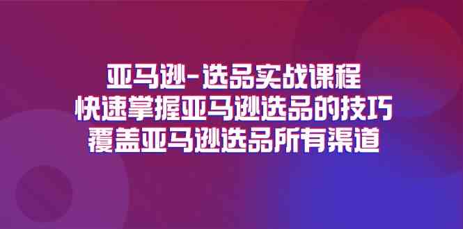亚马逊选品实战课程，快速掌握亚马逊选品的技巧，覆盖亚马逊选品所有渠道 - 来及网络