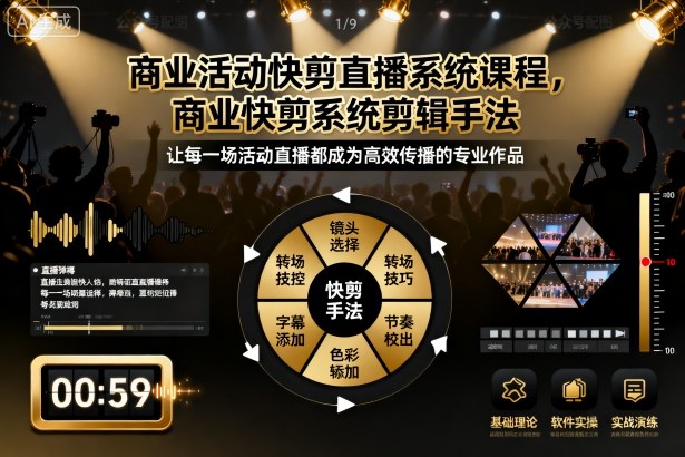 商业活动快剪直播系统课程，商业快剪系统剪辑手法 - 来及网络