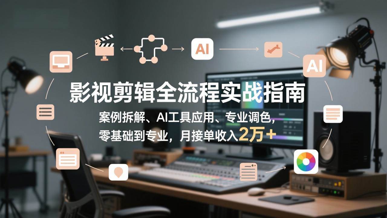 （17338期）影视剪辑全流程实战指南，案例拆解、AI工具应用、专业调色，零基础到专业，月接单收入2万+ - 来及网络