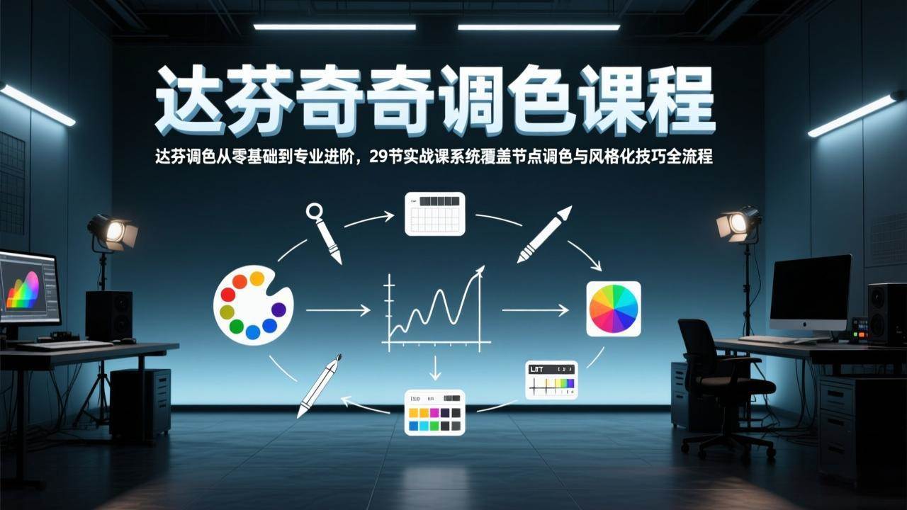 （17484期）达芬奇调色从零基础到专业进阶，29节实战课系统覆盖节点调色与风格化技巧全流程 - 来及网络