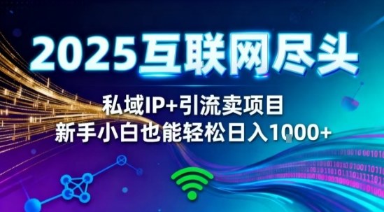 2025网创尽头王炸项目！私域IP+精准引流，新手小白在家躺賺日入1k，零经验也能上手【揭秘】 - 来及网络