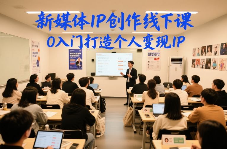 新媒体IP创作线下课，0入门打造个人变现IP - 来及网络