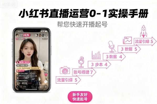 小红书直播运营0-1实操手册，帮您快速开播起号 - 来及网络