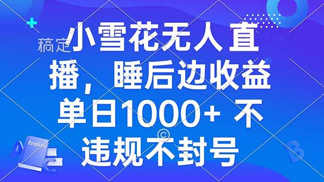 （13491期）小雪花无人直播 睡后收益单日1000+ 零粉丝新号开播 不违规 看完就会 - 来及网络