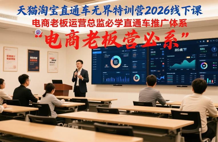 天猫淘宝直通车无界特训营2026线下课，电商老板运营总监必学直通车推广体系 - 来及网络
