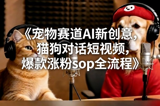宠物赛道AI新创意，猫狗对话短视频，爆款涨粉sop全流程 - 来及网络