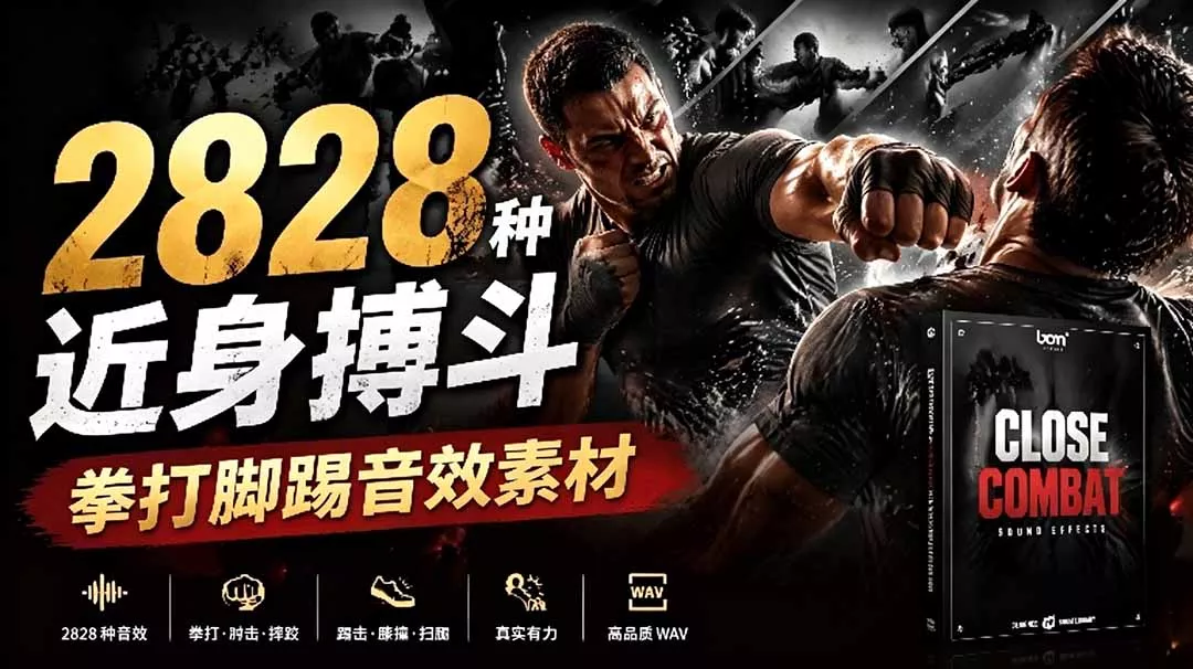 宝藏级别音效！2828种近身搏斗拳打脚踢音效素材，全部中文分类，免解压使用 Close Combat - 来及网络
