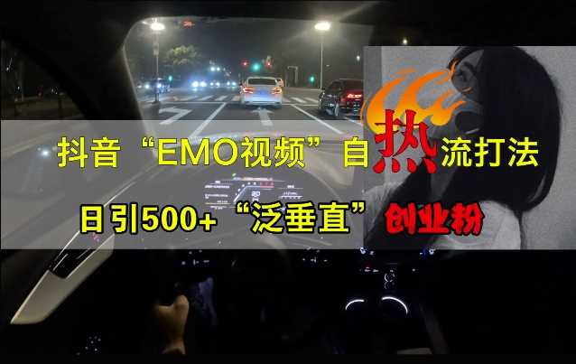 抖音EMO视频自热打法，日引500+“泛垂直”创业粉 - 来及网络