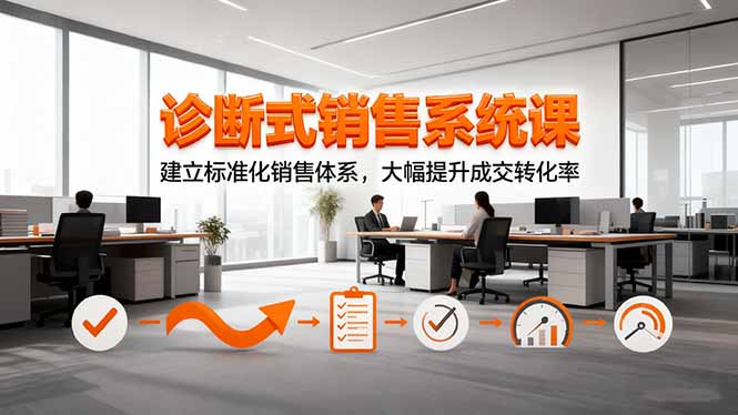 诊断式销售系统课，建立标准化销售体系，大幅提升成交转化率 - 来及网络