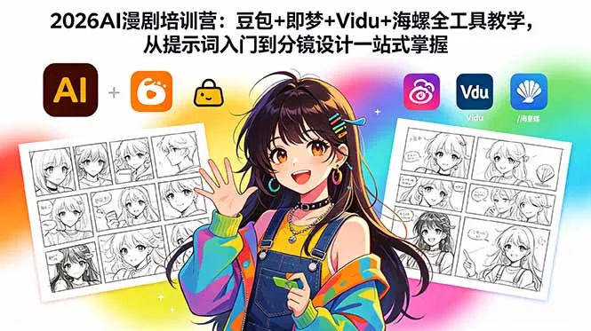 2026AI漫剧培训营：豆包+即梦+Vidu+海螺全工具教学，从提示词入门到分镜设计一站式掌握 - 来及网络