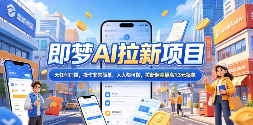 2026年即梦AI拉新项目最新玩法，无任何门槛，操作非常简单，人人都可做，拉新佣金最高13米每单(更新08月07日) - 来及网络