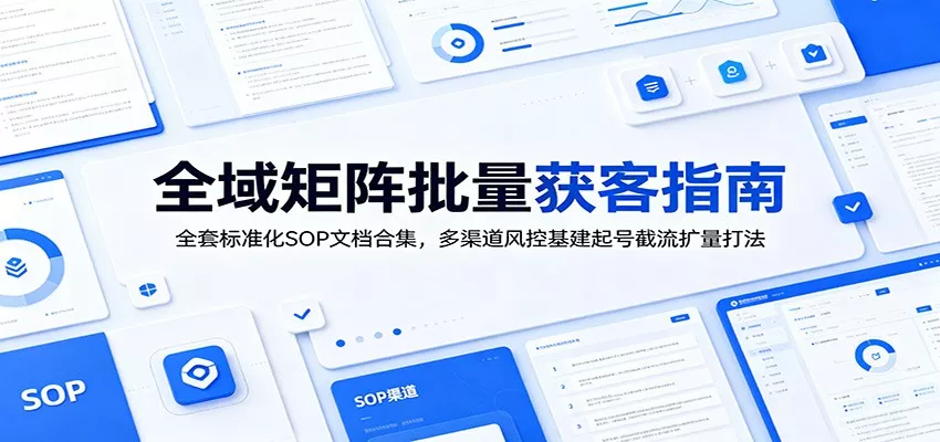全域矩阵批量获客指南：全套标准化SOP文档合集，多渠道风控基建起号截流扩量打法 - 来及网络