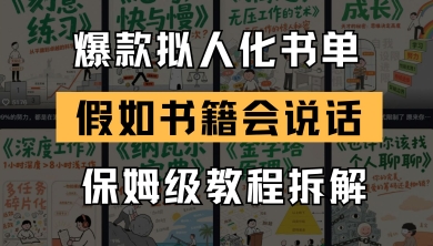 最新爆款拟人化书单玩法，假如书籍会说话，保姆级教程 - 来及网络