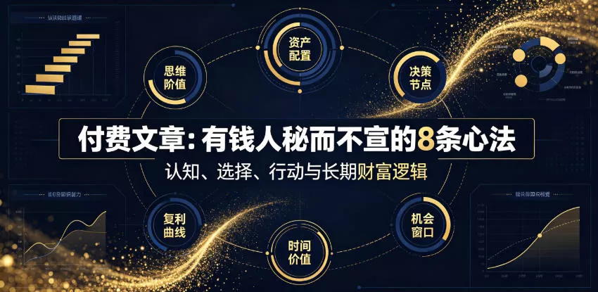付费文章：有钱人秘而不宣的8条心法 - 来及网络